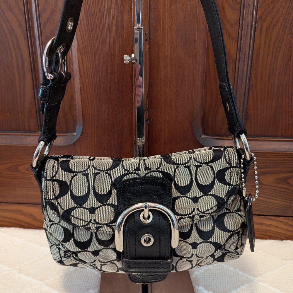 Coach Signature SOHO SHOULDER BAG BLACK VINTAGE # A0873-11860